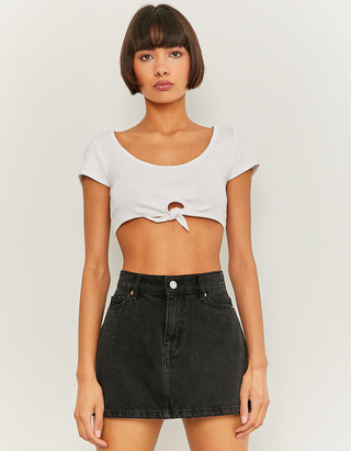 Gonna a Vita Alta Denim Nera | TALLY WEiJL Online Shop
