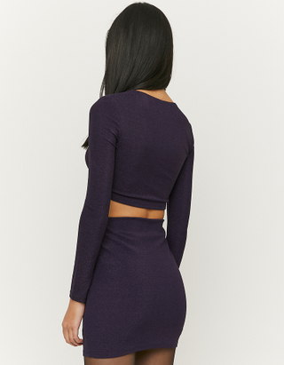 TALLY WEiJL, Purple Lurex Mini Skirt for Women