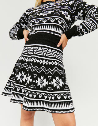 Black & White Knit Skirt