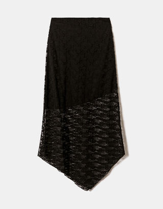 TALLY WEiJL, Black Lace Midi Skirt for Women
