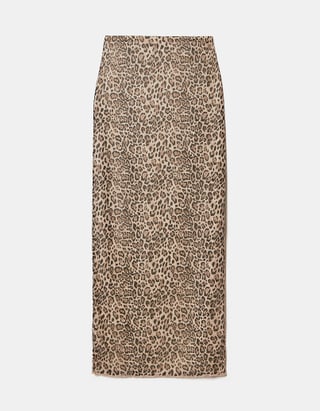TALLY WEiJL, Animal Print Mesh Long Skirt for Women