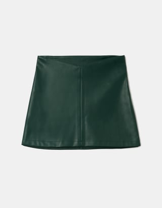 Πράσινη Mini Φούστα Δερματίνη