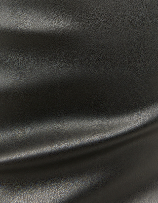 TALLY WEiJL, Black Faux Leather Zipped Mini Skirt for Women