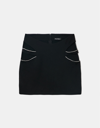 TALLY WEiJL, Black Velvet Mini Skirt for Women