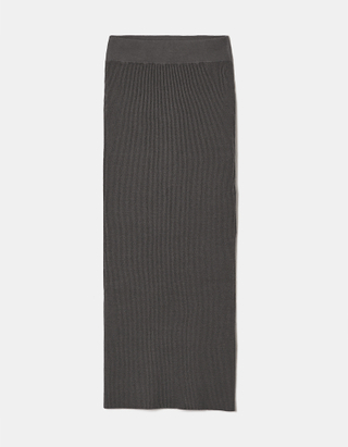 TALLY WEiJL, Grey Ribbed Midi Skirt for Women