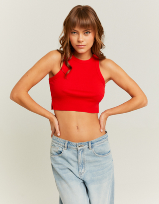 TALLY WEiJL, Geripptes Basic Cropped Top for Women