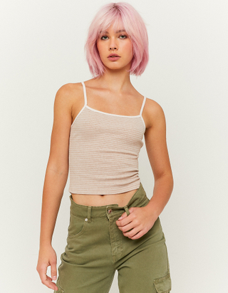 Striped Basic Cropped Top