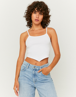TALLY WEiJL, White Backless Spaghetti Strap Top for Women