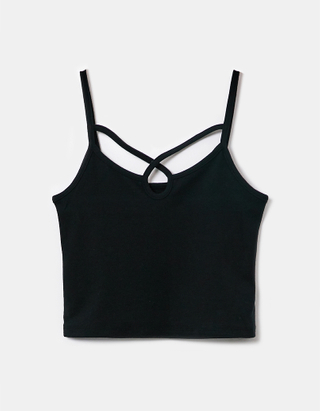 TALLY WEiJL, Black Cropped Cut Out Top for Women