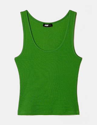 TALLY WEiJL, Green Basic Tank Top for Women