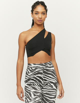 Black Cut Out Cropped Top