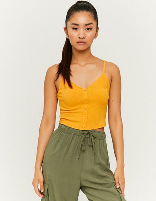 Buttoned Basic Tank Top