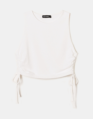 TALLY WEiJL, White Crop top with Knots for Women