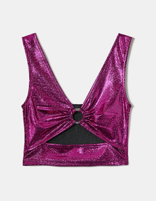 TALLY WEiJL, Pink Cut Out Party Top for Women