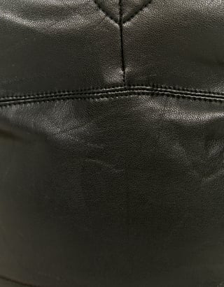 Black Faux Leather Crop Top