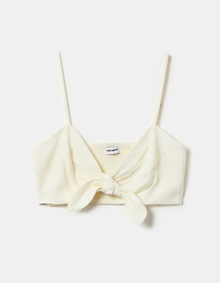 Linen Bralet With Knot