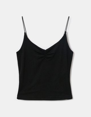 TALLY WEiJL, Μαύρο αμάνικο βασικό μπλουζάκι for Women