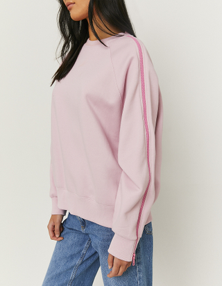 Pink Oversize Printed Sweatshirt