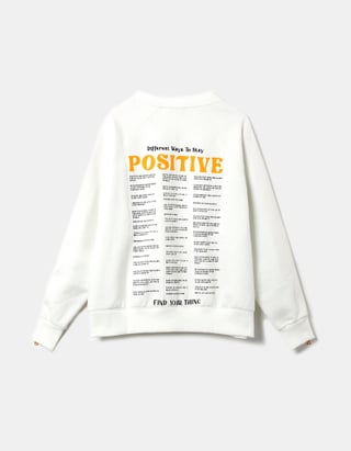 White Oversize Printed Sweatshirt