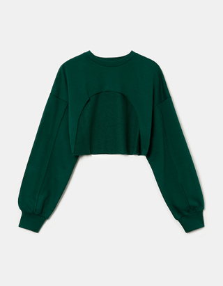TALLY WEiJL, Cut Out Cropped Sweatshirt for Women