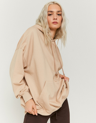 Beige Oversize Hoodie | TALLY WEiJL 