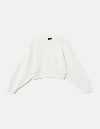 Weißes Basic Sweatshirt