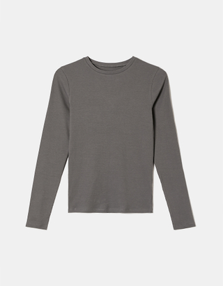TALLY WEiJL, T-Shirt manches longues basique gris for Women