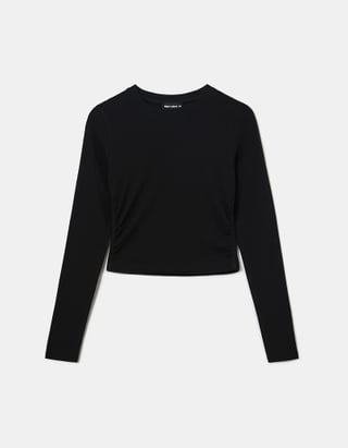 TALLY WEiJL, Black Cropped Basic T-shirt for Women