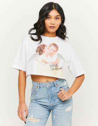 TALLY WEiJL, Printed Cropped T-shirt for Women