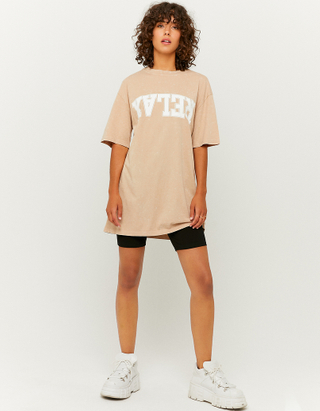 TALLY WEiJL, Beiges Oversize bedrucktes T-Shirt   for Women