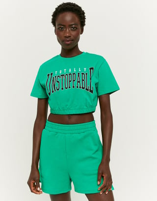 T-Shirt Court Imprimé Vert