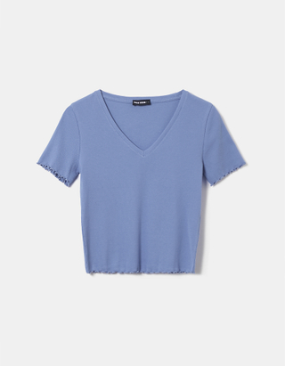 Μπλε Cropped T-shirt