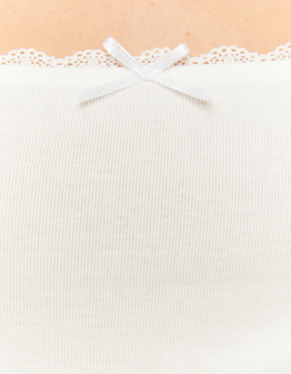 TALLY WEiJL, White Basic Knit T-Shirt for Women