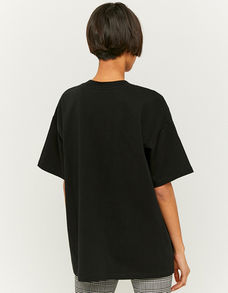 Black Oversize Slogan T-shirt | TALLY 