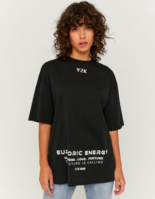 TALLY WEiJL, T-shirt Oversize Nera for Women