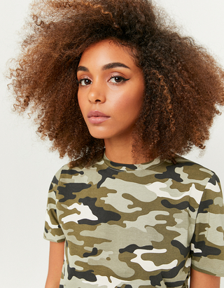 Green Camouflage T-shirt | TALLY WEiJL 