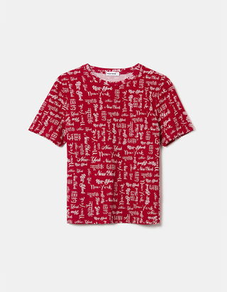 Κόκκινο Printed T-Shirt