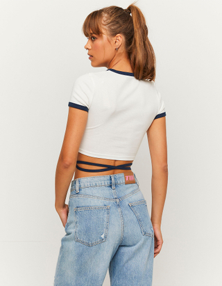TALLY WEiJL, Lace Up Cropped Top for Women