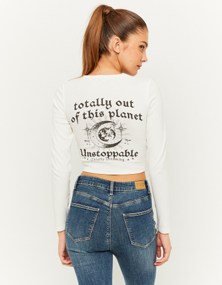 TALLY WEiJL, Weißes bedrucktes cropped T-Shirt for Women