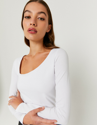 TALLY WEiJL, Top Basique Manches Longues Blanc for Women