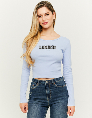 TALLY WEiJL, T-Shirt a Maniche Lunghe Blu for Women