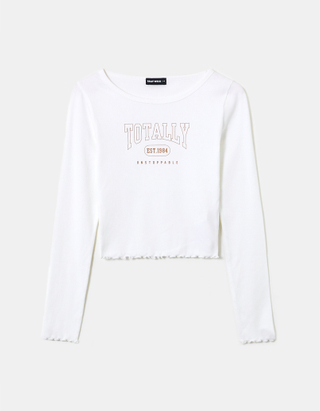 TALLY WEiJL, Λευκό μακρυμάνικο T-shirt for Women