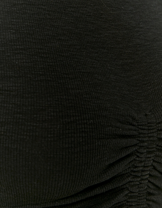 Μαύρο μπλουζάκι Ruched