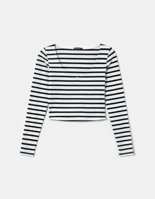 TALLY WEiJL, Striped Basic Long Sleeves T-Shirt for Women