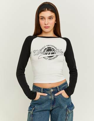 TALLY WEiJL, T-shirt Corta Fantasia Bianca for Women