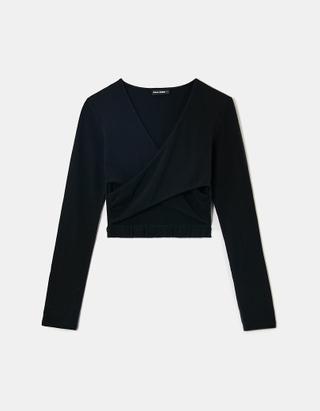 TALLY WEiJL, Black Cut Out Cropped Top for Women