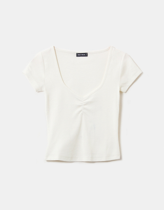 Λευκό Bodycon T-Shirt