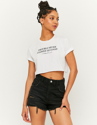 TALLY WEiJL, Cropped Printed T-shirt for Women