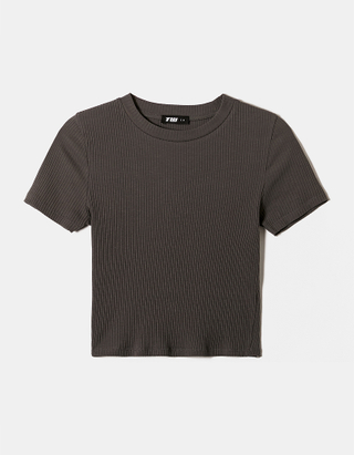 TALLY WEiJL, T-shirt basique court gris for Women