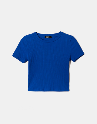 TALLY WEiJL, T-shirt Basica Corta Blu for Women